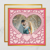 Elegantes rosa Herz Happy Valentine's Day Stilvoll Mitteilungskarte (Vorne/Hinten)