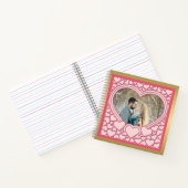 Elegantes rosa Herz Happy Valentine's Day Stilvoll Notizblock (Innenseite)