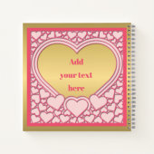 Elegantes rosa Herz Happy Valentine's Day Stilvoll Notizblock (Rückseite)