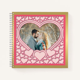 Elegantes rosa Herz Happy Valentine's Day Stilvoll Notizblock