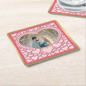 Elegantes rosa Herz Happy Valentine's Day Stilvoll Rechteckiger Pappuntersetzer (angewinkelt)