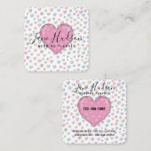 Elegantes rosa Herz mit Speckles Design Quadratische Visitenkarte (Vorne/Hinten)