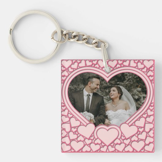 Elegantes rosa Herz Schlüsselanhänger (Vorderseite)