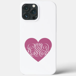Elegantes rosa Herz-Wirbelmuster Case-Mate iPhone Hülle