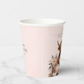 Elegantes Rosa HIghland Kuh-Babydusche Pappbecher (Rechts)