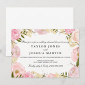 Elegantes Rosa Hochzeit Probe Dinner Einladung (Vorne/Hinten)