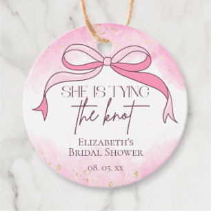 Elegantes Rosa - Hochzeitsbrause Geschenkanhänger