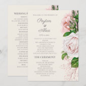 Elegantes Rosa-Hochzeitsprogramm mit floralem Crea Programm (Vorne/Hinten)