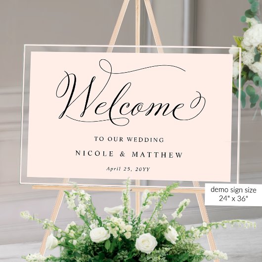 Elegantes, rosa Hochzeitssymbol Acrylschild