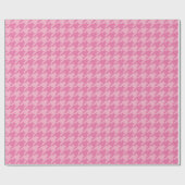 Elegantes rosa Houndstooth-Muster Geschenkpapier (Flach)