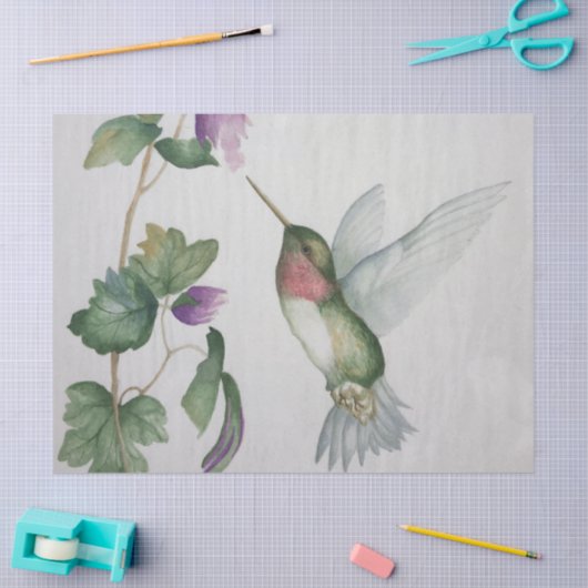 Elegantes rosa Hummingbird Aquarellpapier Seidenpapier (Basteln)