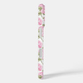 Elegantes rosa Hydragea-Blume Muster Monogramm Case-Mate iPhone Hülle (Rückseite / Rechts)