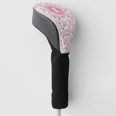 Elegantes rosa Hydragea-Blume Muster Monogramm Golf Headcover (angewinkelt)