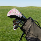 Elegantes rosa Hydragea-Blume Muster Monogramm Golf Headcover (In SItu)