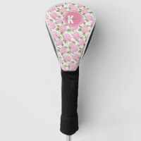 Elegantes rosa Hydragea-Blume Muster Monogramm
