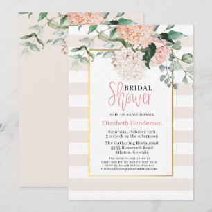 Elegantes rosa Hydrangea-Brautparty Einladung