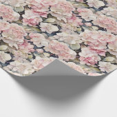 Elegantes, rosa Hydrangeas in Aquarellfarben Geschenkpapier (Ecke)