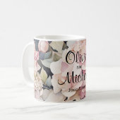 Elegantes, rosa Hydrangeas in Aquarellfarben Kaffeetasse (Vorderseite Links)