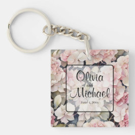 Elegantes, rosa Hydrangeas in Aquarellfarben Schlüsselanhänger