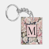 Elegantes, rosa Hydrangeas in Aquarellfarben Schlüsselanhänger (Vorderseite links)
