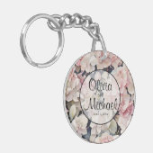 Elegantes, rosa Hydrangeas in Aquarellfarben Schlüsselanhänger (Vorderseite links)