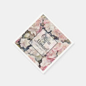 Elegantes, rosa Hydrangeas in Aquarellfarben Serviette (Ecke)