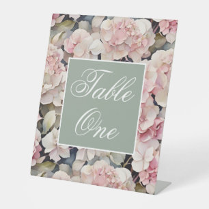 Elegantes, rosa Hydrangeas in Aquarellfarben Sockelschild
