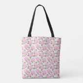 Elegantes rosa Hydrangeen-Blumen-Muster-Monogramm Tasche (Rückseite)