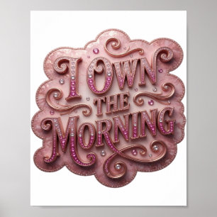 Elegantes Rosa ICH BESITZE DEN MORGEN Poster