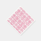 Elegantes rosa indisches Blumenmuster Serviette (Ecke)