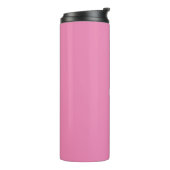 Elegantes rosa individuelle Name-Text-Monogramm mo Thermosbecher (Nach links gedreht)