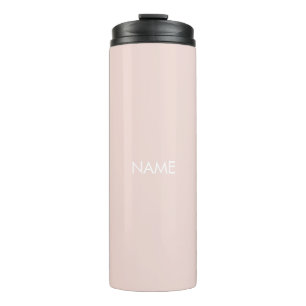 Elegantes Rosa-individuelle Name-Text-Monogramm Thermosbecher