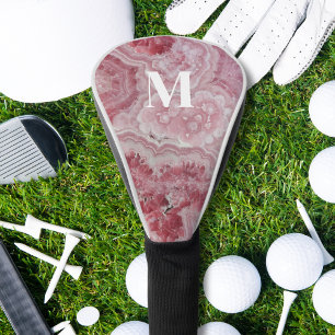 Elegantes rosa Initialenmonogramm Golf Headcover