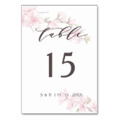 Elegantes rosa japanisches Kirschblossom Wasserfar Tischnummer (Vorderseite)