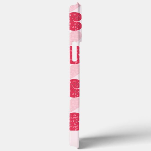 Elegantes rosa Jigsaw Puzzle Herzmuster Name Case-Mate iPhone Hülle (Rückseite / Rechts)