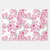 Elegantes rosa Kirschblossom Wasserfarben Geschenkpapier Set (Vorderseite 3)