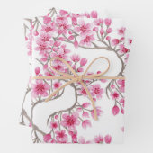 Elegantes rosa Kirschblossom Wasserfarben Geschenkpapier Set (Beispiel)