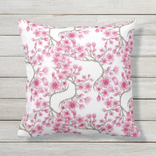 Elegantes rosa Kirschblossom Wasserfarben Kissen