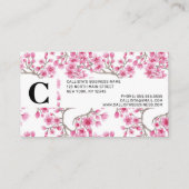 Elegantes rosa Kirschblossom Wasserfarben Visitenkarte (Rückseite)
