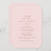Elegantes Rosa | Klassisches Brautparty Einladung (Vorne/Hinten)