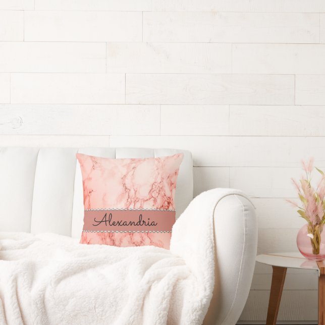 Elegantes rosa Korallenbrotkissen Kissen (Liege)