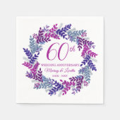 Elegantes Rosa Kraut 60-jähriges Party Napkins Serviette (Vorderseite)