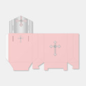 Elegantes rosa Kreuz Erste Kommune Geschenkschachtel (Ungefaltet)
