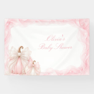 Elegantes rosa Kürbis-Schleife Baby Shower Hinterg Banner