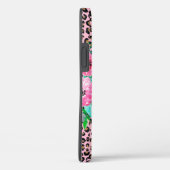 Elegantes rosa Leopard Print und Blumendesign Case-Mate iPhone Hülle (Rückseite / Rechts)