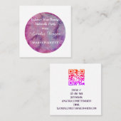 Elegantes rosa Lila Aquarell Quadratische Visitenkarte (Vorne/Hinten)