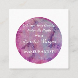 Elegantes rosa Lila Aquarell Quadratische Visitenkarte