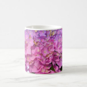 Elegantes Rosa, lila blaue Blütenpracht Kaffeetasse