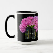 Elegantes Rosa, lila blaue Blütenpracht Tasse (Links)