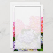 Elegantes rosa, lila blaues Blumengestein Hydrange Briefpapier (Vorne/Hinten)